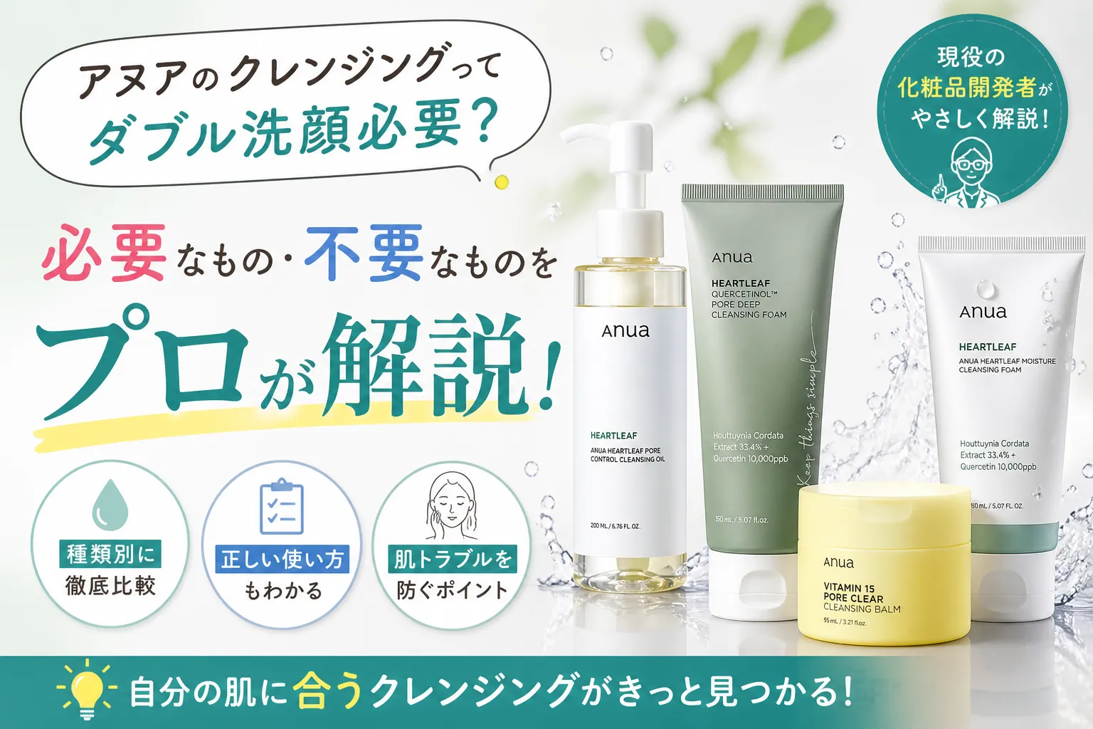 アヌア クレンジング 使い方 ダブル洗顔